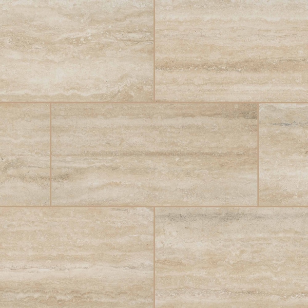 Veneto Sand 12 In. X 24 In. Glazed Porcelain Floor And Wall Tile, 8PK